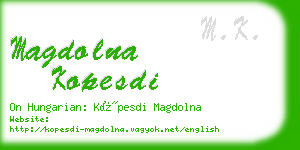 magdolna kopesdi business card